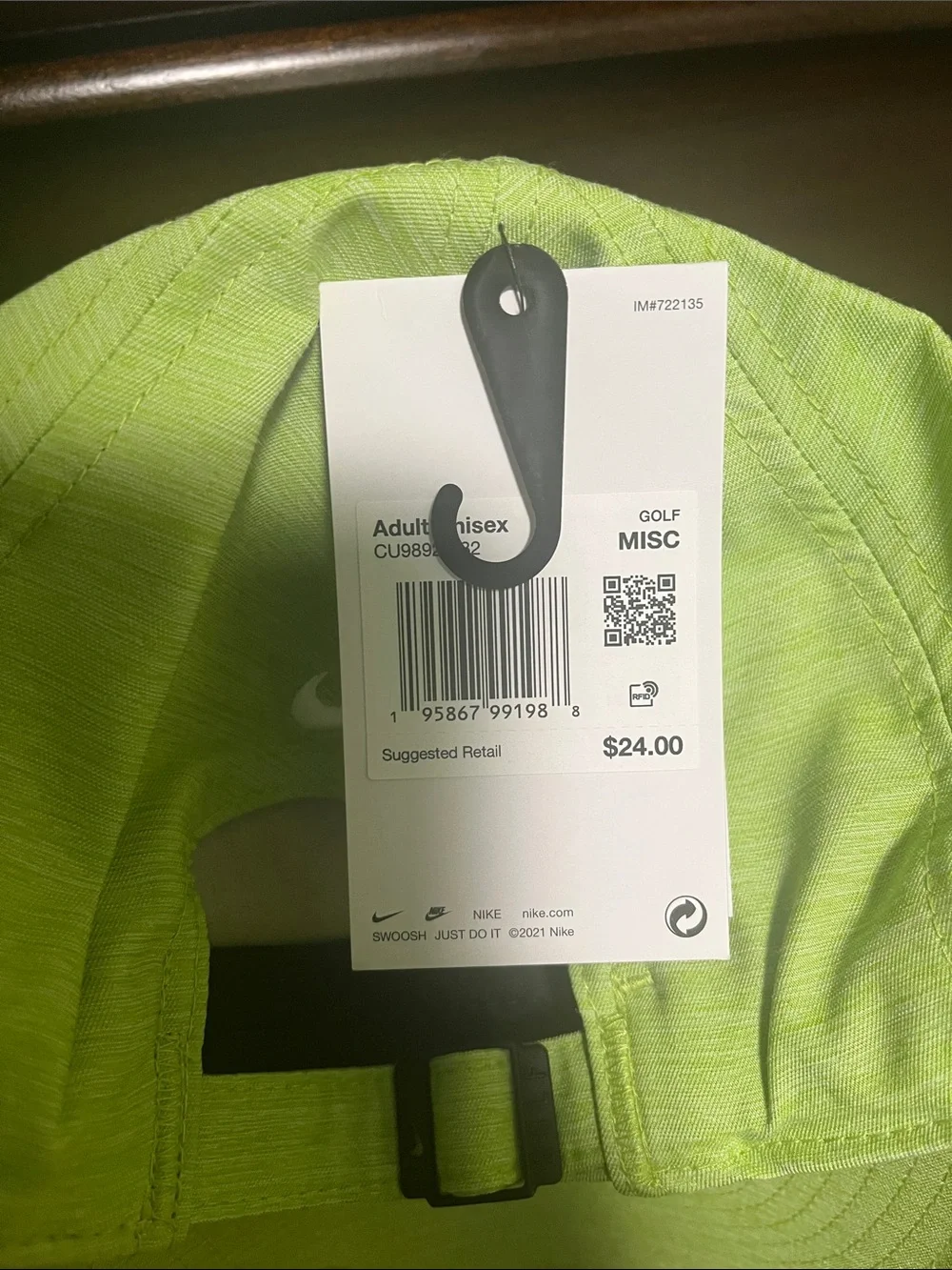 Unisex Green Swoosh Baseball Cap dri fit